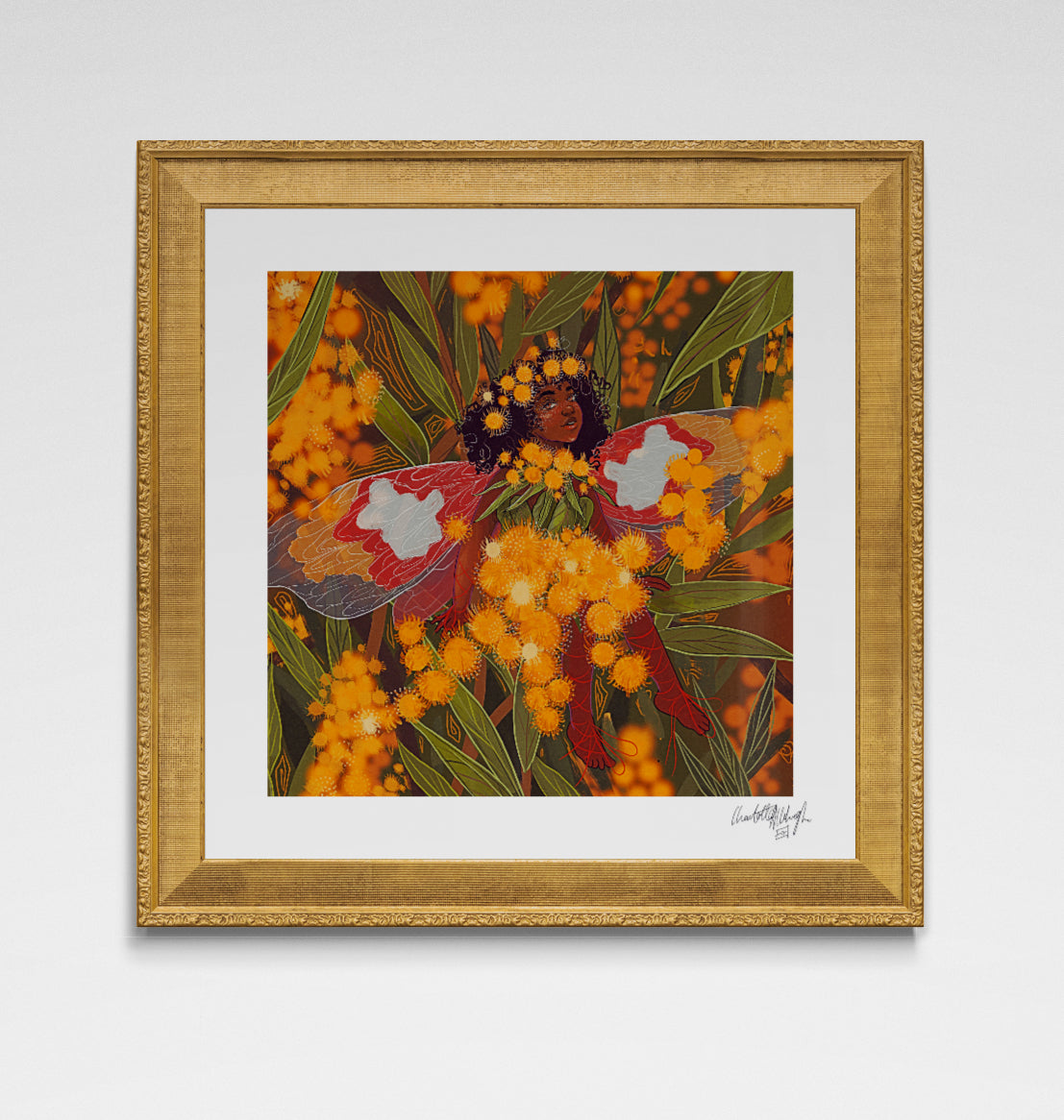 WATTLE TREE FAIRY Hahnemühle German Etching Print