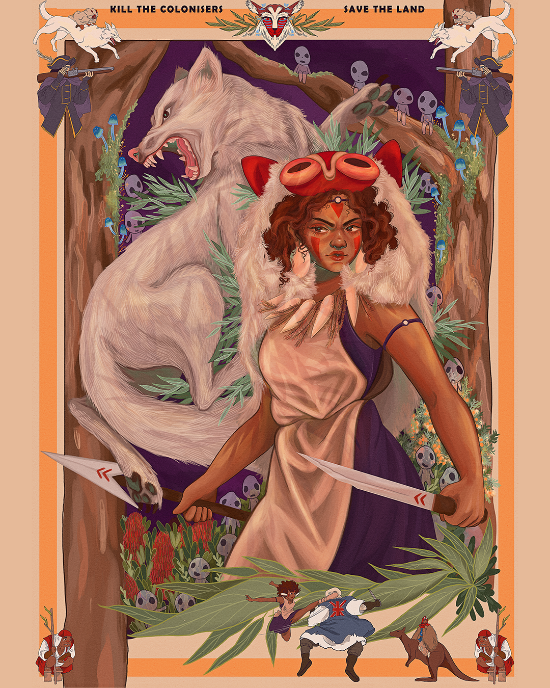 PRINCESS MONONOKE || Hahnemühle German Etching Print